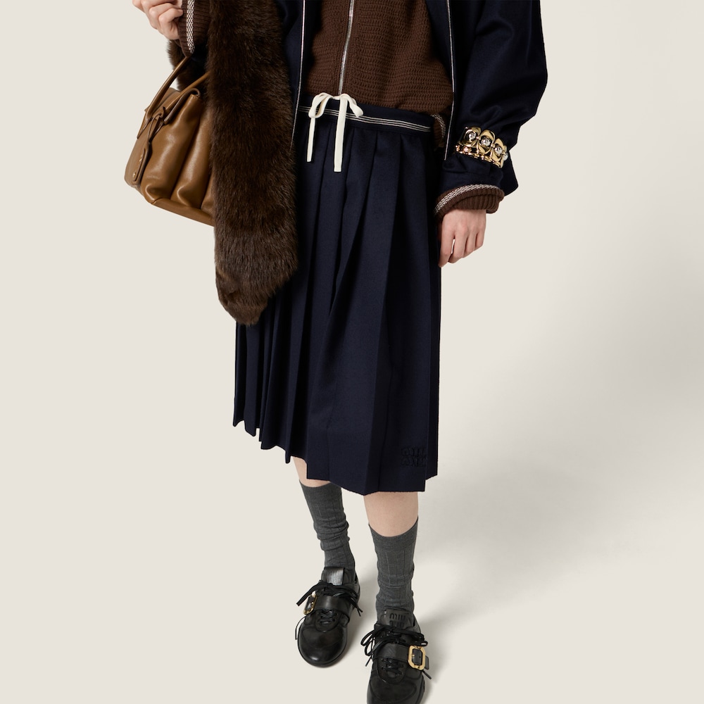 Miu Miu Velour midi-skirt Navy