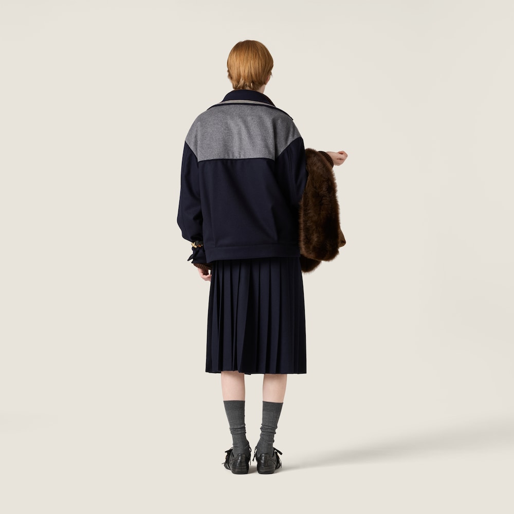 Miu Miu Velour blouson zipper jacket Blue / Grey