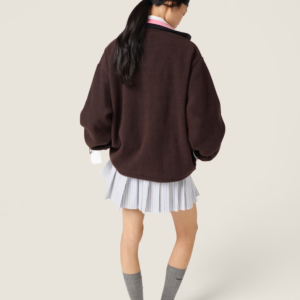 Miu Miu Fleece zipper jacket Ebony