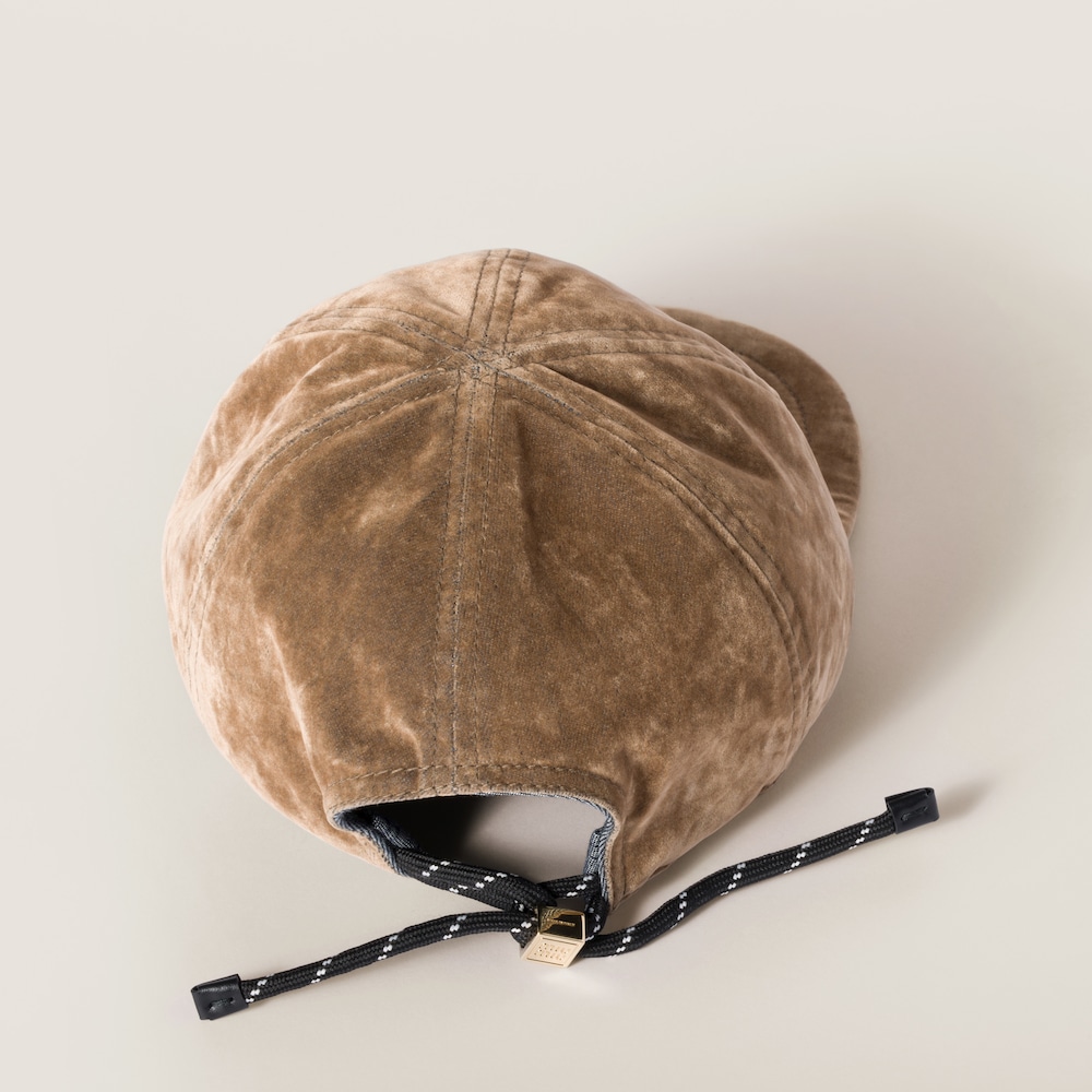 Miu Miu Velvet baseball cap - Sand/Black