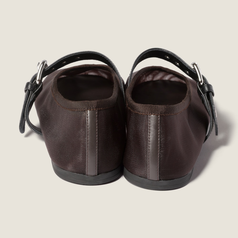 Miu Miu Mesh fabric ballerinas Dark Brown