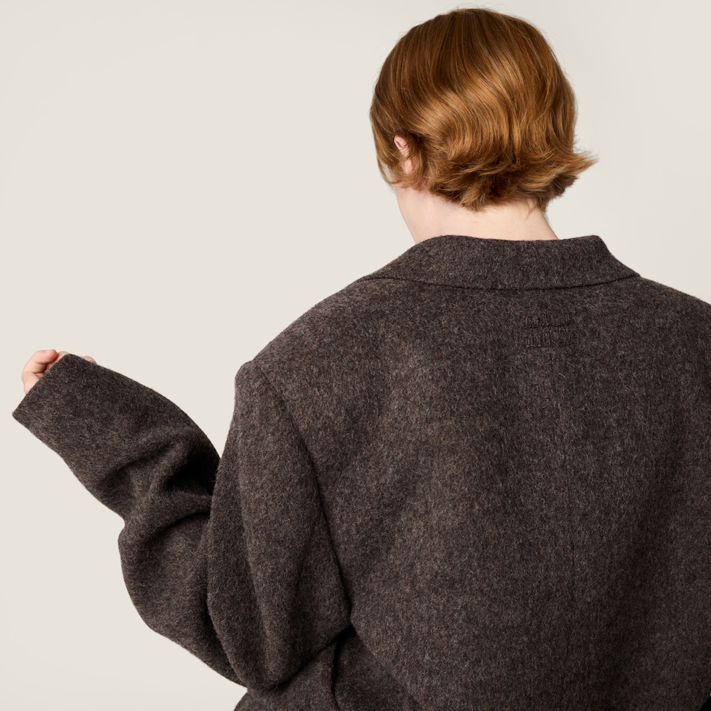 Miu Miu Single-breasted light Shetland wool jacket Ebony