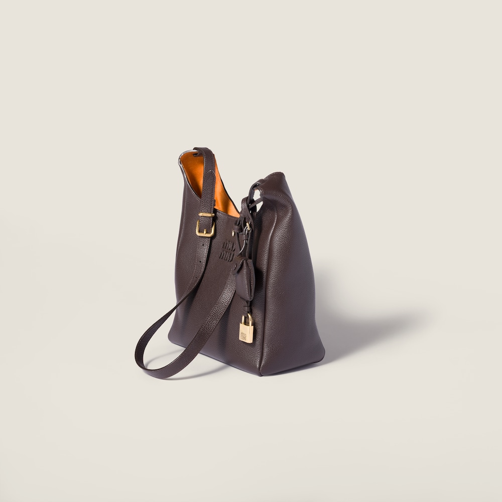 Miu Miu Leather bucket bag Dark Brown / Papaya