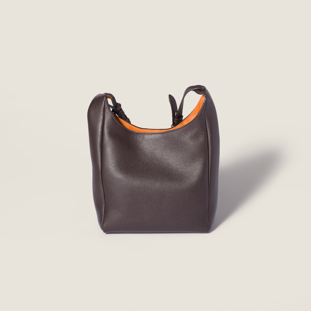 Miu Miu Leather bucket bag Dark Brown / Papaya
