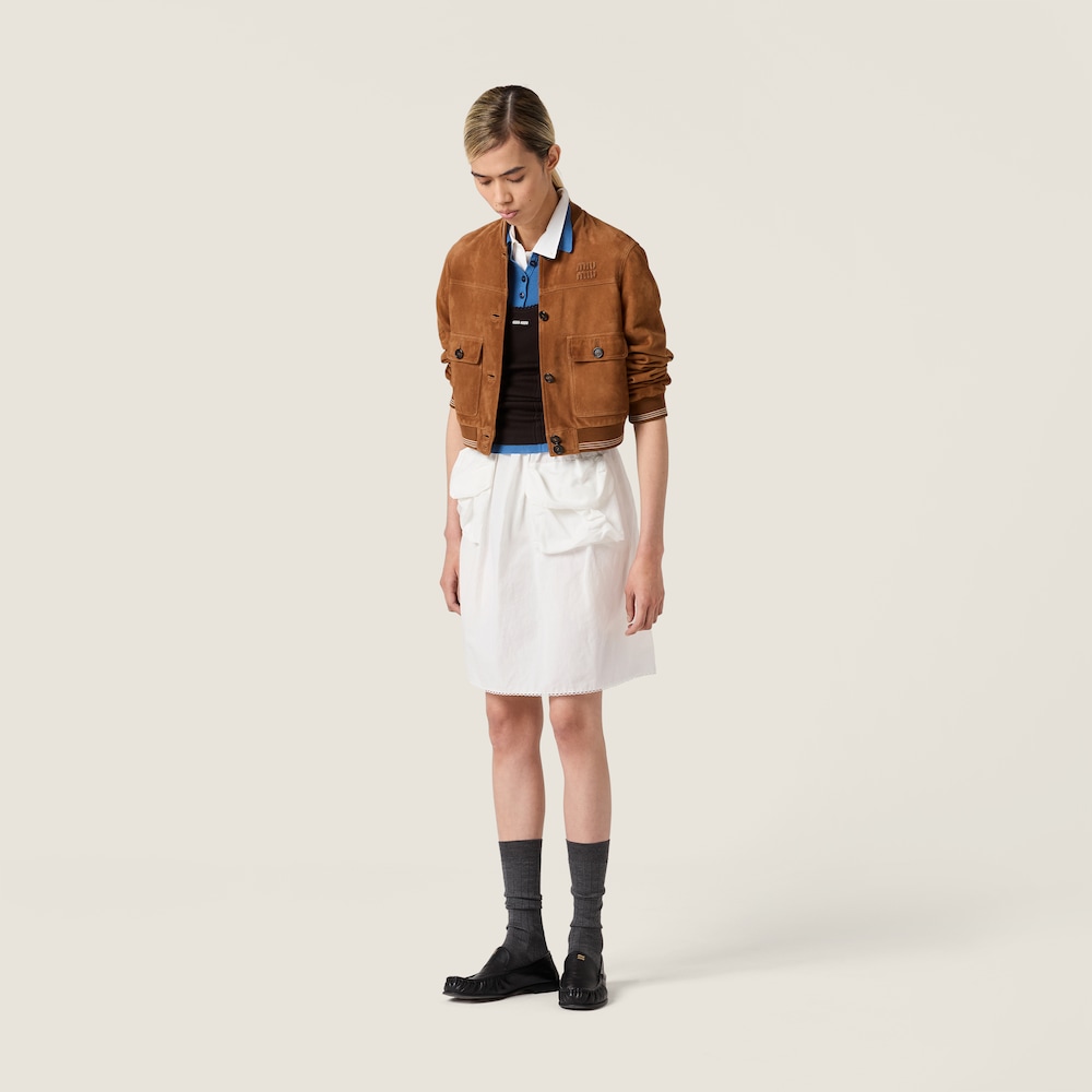 Miu Miu Suede blouson jacket Cinnamon