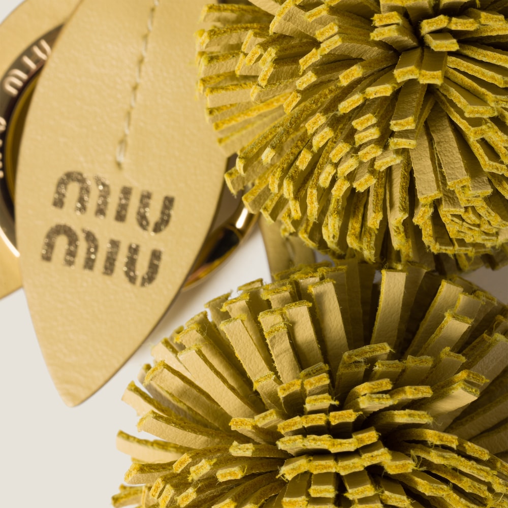 Miu Miu Trick leather keyring - Vanilla